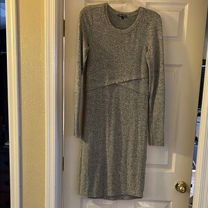 Express Gray Long Sleeve Dress